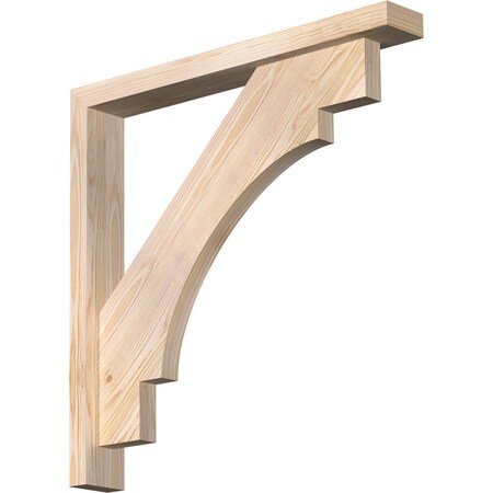 Ekena Millwork Merced Block Smooth Bracket w/ Offset Brace, Douglas Fir, 3 1/2"W x 26"D x 26"H BKT0402X26X26MRC05SDF